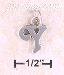 Sterling Silver "Y" SCROLLED CHARM