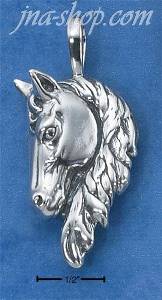 Sterling Silver LARGE ANTIQUED HORSE HEAD PENDANT