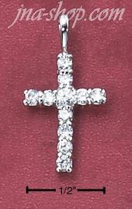 Sterling Silver SMALL PLAIN CZ CROSS