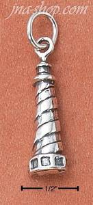 Sterling Silver SPIRAL DESIGN LIGHTHOUSE CHARM