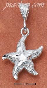 Sterling Silver DIAMOND CUT AND SATIN FINISH STARFISH