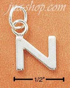 Sterling Silver FINE LINED "N" CHARM