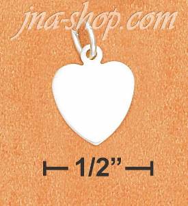 Sterling Silver 10MM HIGH POLISH FLAT HEART CHARM