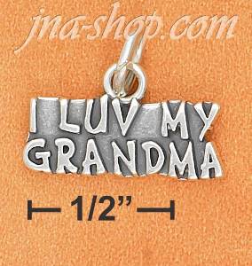 Sterling Silver ANTIQUED "I LUV MY GRANDMA" CHARM