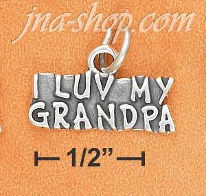 Sterling Silver ANTIQUED "I LUV MY GRANDPA" CHARM