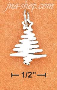 Sterling Silver HIGH POLISH CONTEMPORARY SQUIGGLE CHRISTMAS TREE