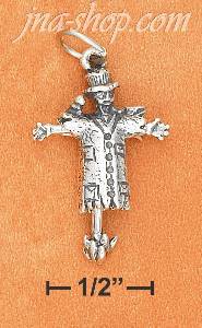 Sterling Silver 3D ANTIQUED MOVEABLE SCARECROW CHARM