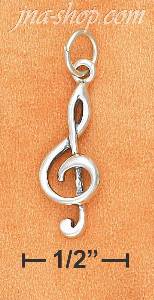 Sterling Silver ANTIQUED G CLEF CHARM