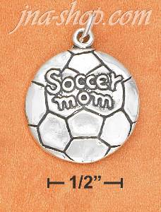 Sterling Silver SLIGHTLY DOMED "SOCCER MOM" CHARM