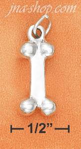 Sterling Silver HIGH POLISH MEDIUM DOG BONE CHARM