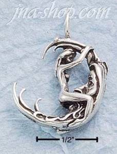 Sterling Silver LADY SWINGING ON THE MOON CHARM