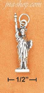 Sterling Silver ANTIQUED 3D STATUE OF LIBERTY CHARM