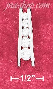 Sterling Silver RP LADDER SHAPE CHARM W/ 5 ROUND CZ STONES RANGI