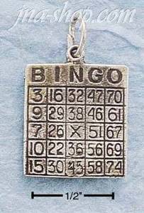 Sterling Silver BINGO CARD CHARM