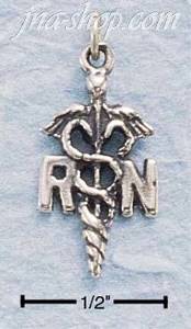 Sterling Silver RN NURSE'S SYMBOL CHARM