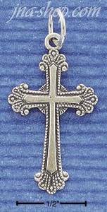 Sterling Silver ANTIQUED FANCY CROSS CHARM