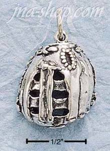 Sterling Silver ANTIQUED FIELDER'S GLOVE CHARM