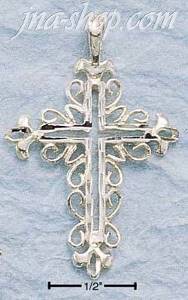 Sterling Silver LARGE DC OPEN FANCY FILIGREE CROSS