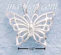 Sterling Silver DIAMOND CUT OPEN BUTTERFLY