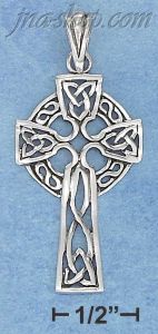 Sterling Silver MEDIUM ANTIQUED CELTIC CROSS CHARM