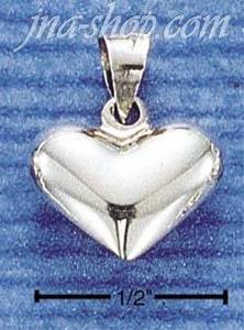 Sterling Silver HP LIGHTWEIGHT WIDE PUFFED HEART