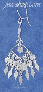 Sterling Silver FANCY SCROLLED WIRE BALI DANGLES W/ FRINGE KIDN