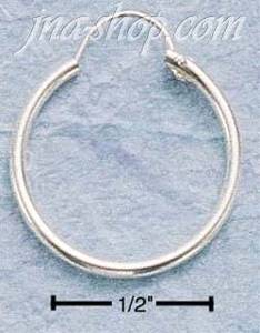 Sterling Silver 18MM TUBULAR HOOP WITH "U" WIRE EARRINGS