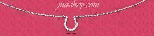 Sterling Silver 16" MEDIUM HORSESHOE PENDANT OVAL LINK NECKLACE