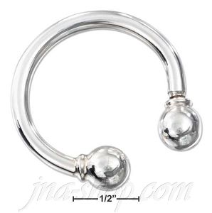 Sterling Silver HORSESHOE SHAPED KEY CHAIN W/8MM BALL