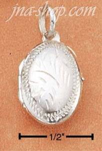 Sterling Silver EXTRA SMALL OVAL ETCHED LOCKET