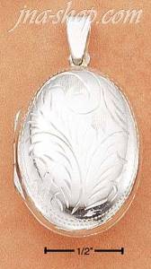 Sterling Silver 22x30MM OVAL ETCHED LOCKET