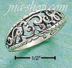 Sterling Silver ANTIQUED OPEN LOOPS & CURVES RING SIZES 5-8