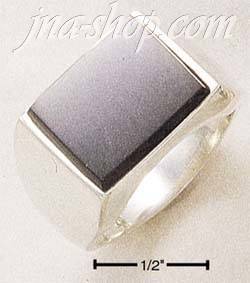 Sterling Silver MEN'S RECTANGULAR ONYX RING