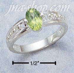 Sterling Silver OVAL GENUINE PERIDOT RING