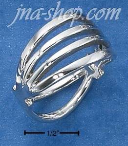 Sterling Silver LADIES REVERSIBLE 2 BAND OR 4 BAND RING (5-10)