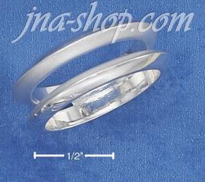 Sterling Silver DOUBLE OPEN KNIFE EDGE BAND RING WITH SATIN FINI