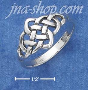 Sterling Silver ANTIQUED CELTIC KNOT RING (5-10)