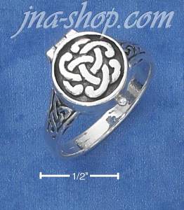 Sterling Silver ANTIQUED CELTIC KNOT POISON RING size 7