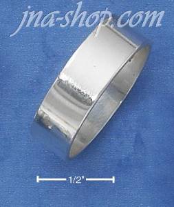 Sterling Silver 7MM FLAT PLAIN HIGH POLISH WEDDING BAND