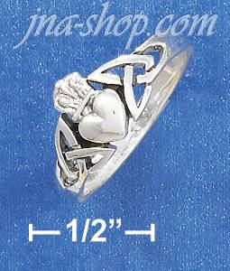 Sterling Silver CELTIC CROWNED HEART RING