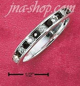 Sterling Silver CZ & SYNTHETIC GARNET JANUARY ETERNITY BAND (5-9