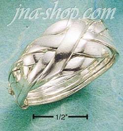 Sterling Silver MEDIUM WEIGHT THICK WOVEN 6 BAND PUZZLE RING SIZ