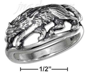 Sterling Silver WOLF RING SIZE 7