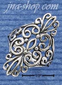 Sterling Silver ELONGATED SCROLLED RING SIZES 5-10