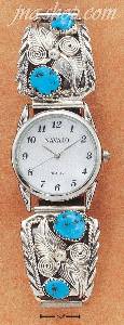 Sterling Silver MENS TURQUOISE NUGGET WATCH