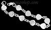 Sterling Silver 7" FLATBACK MOTHER OF PEARL HEART LINK BRACELET