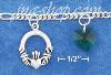 Sterling Silver 7"-8" ADJ FIG CHARM BRACELET W/ 10MM GRN GLASS H