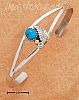 Sterling Silver OPEN WIRE CUFF WITH TURQUOISE AND LEAF Sterling Silver OPEN WIRE CUFF WITH TURQUOISE AND LEAF