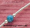 Sterling Silver 9" TURQUOISE BEAD ON LIQUID SILVER ANKLET