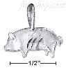 Sterling Silver FLAT PIG CHARM